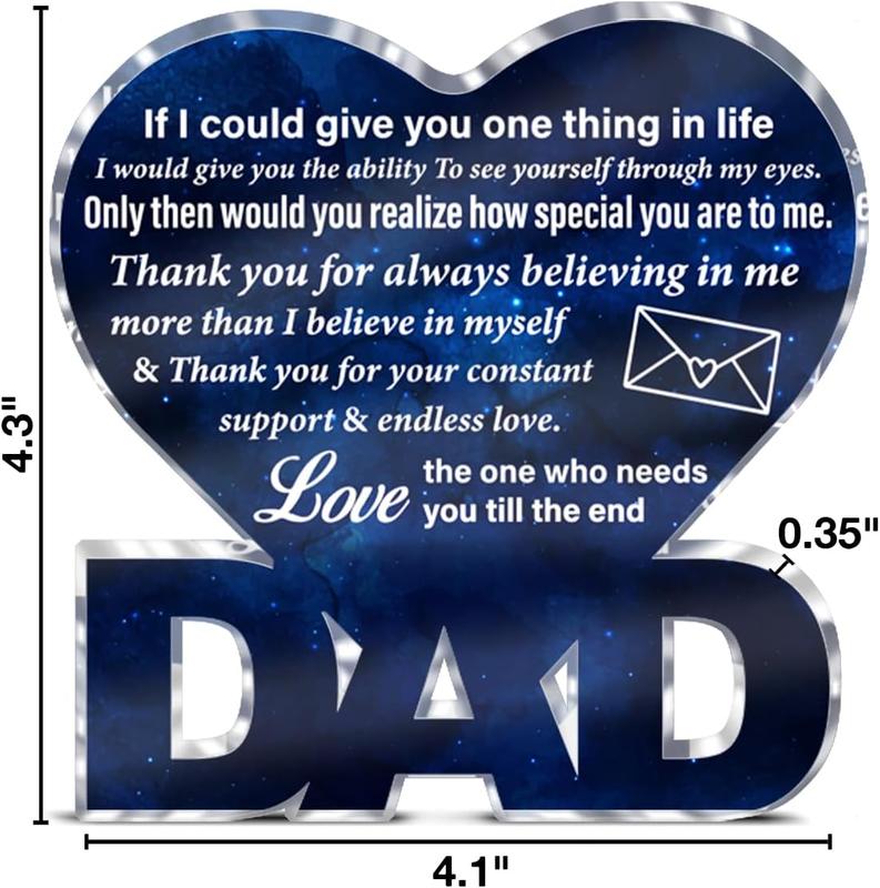 Dad Gift From Son Daughter, Thank You Gifts for Dad, Dad Appreciation Gifts, Father Acrylic Sign Keepsake Father's Day Birthday Present