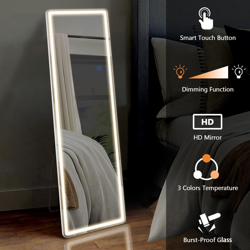 furnishflex 3 Color Lighting Mirror with LED Lights, 64