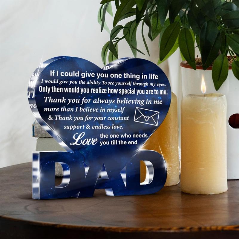 Dad Gift From Son Daughter, Thank You Gifts for Dad, Dad Appreciation Gifts, Father Acrylic Sign Keepsake Father's Day Birthday Present