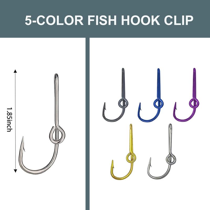 5 count Fish Hook Hat Clip  Hats Pins Decal Fish Hooks for Cap Hat Tie Clasp Money Clip