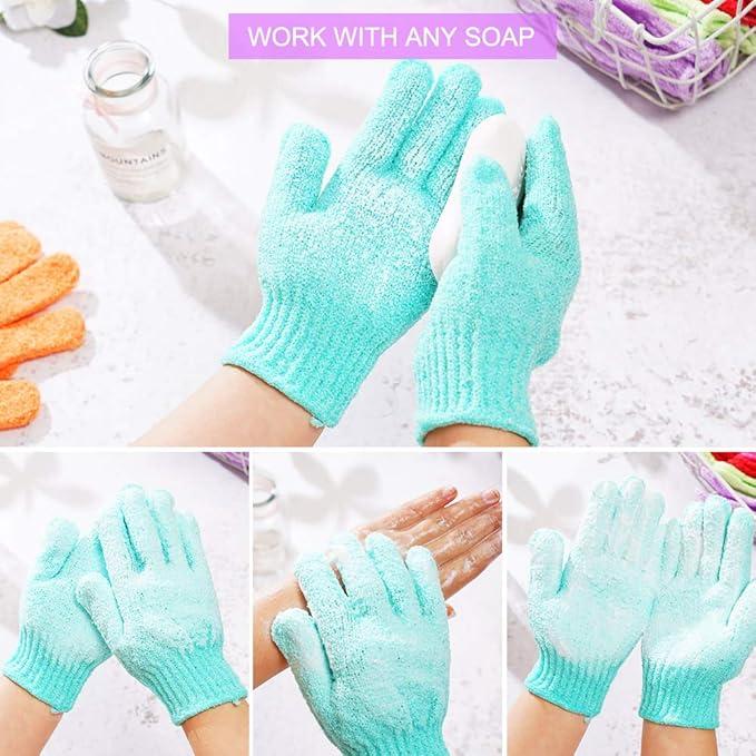 24 pcs Exfoliating Shower Gloves, Double Sided Bath Gloves Deep Clean Dead Skin for Spa Massage Beauty Skin Shower Body Scrubber Bathing Accessories.