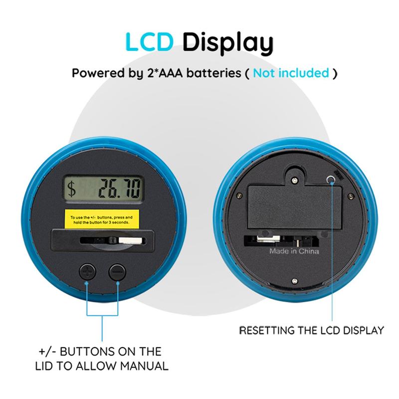 Smart Digital Piggy Banks, Electronic Counting Digital Coin Bank, Transparent Money Saving Jar, Gift Ideas (Battery Required, Battery Not Included)