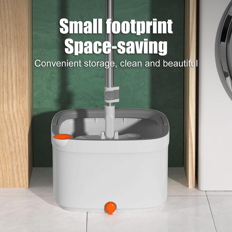 Spin Mop & Bucket Set Light Gray 10Pcs with Self-Separating Dirty Water & Clean Water System, Self-Drying 360° Spin Square Mop Head for Hardwood Tile Marble Floors,Cleaning Mop after the party,adjustable hand tool,Mother's Day Gift