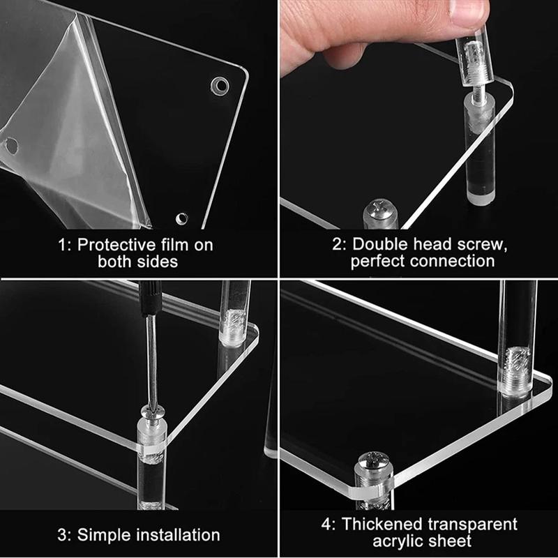 Clear Acrylic Display Rack, 1 Count Multi-layer Desktop Display Rack, Multifunctional Display Rack for Living Room, Bedroom, Toy, Skincare