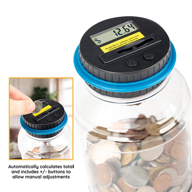 Smart Digital Piggy Banks, Electronic Counting Digital Coin Bank, Transparent Money Saving Jar, Gift Ideas (Battery Required, Battery Not Included)