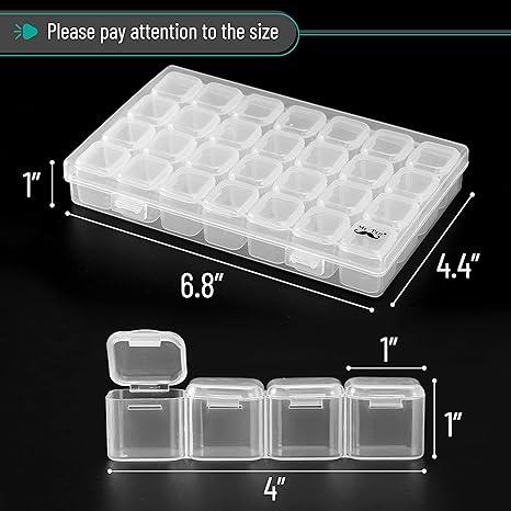 HoneyJar 10PCS 28 Slots Diamond Embroidery Storage Box, 5D Diamond Painting Cross Stitch Boxes Accessories for DIY Art Craft, Beads, Seeds