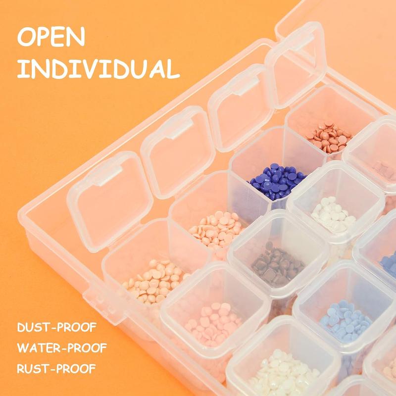 HoneyJar 10PCS 28 Slots Diamond Embroidery Storage Box, 5D Diamond Painting Cross Stitch Boxes Accessories for DIY Art Craft, Beads, Seeds