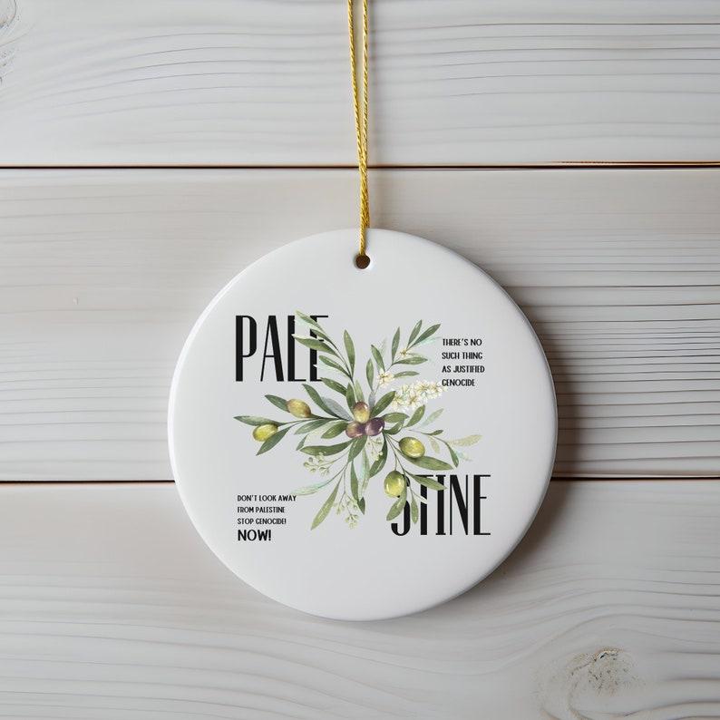 Palestine Olive Branch Ornament - Arabic Calligraphy Craft for Freedom and Resistance Gifts