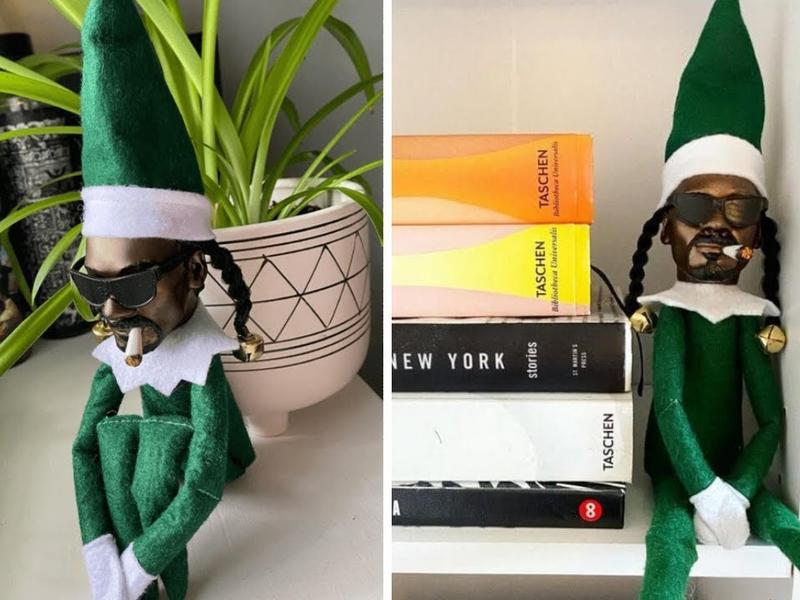 Snoop on A Stoop Hip Hop Lovers Cross-border Spy on Stooping Christmas Elf Resin Doll, Best of gift, Meaningful gift.