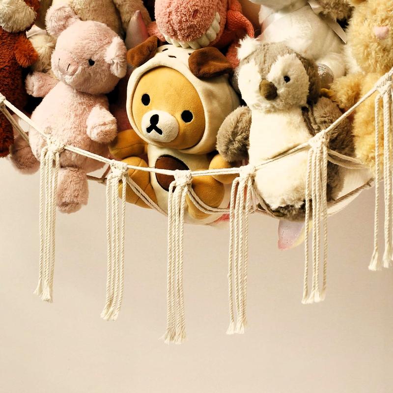 Stuffed Animal Storage Hammock or Net Corner - Large Toy Hammock Net for Stuffed Animals Room Decor