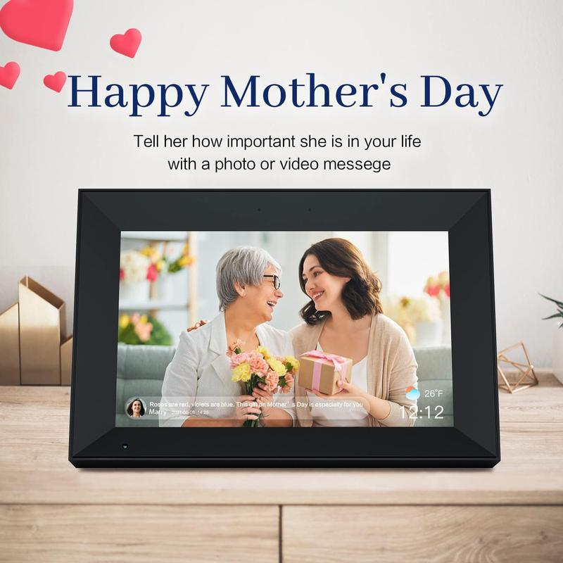 Digital Picture Frame 10.1 Inch WiFi Digital Photo Frame with IPS HD Touchscreen with 32GB Storage, Auto-Rotate Easy Setup to Send Photos or Videos Via AiMOR App from Anywhere