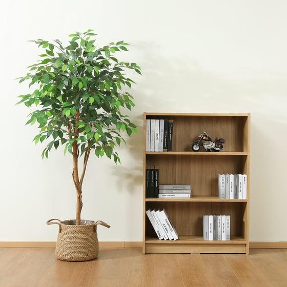 5ft Artificial Ficus Tree in Black Plastic Pot for Living Room and Office Decor Decorative Fruit Plant Centerpiece Silk Wooden Ornaments