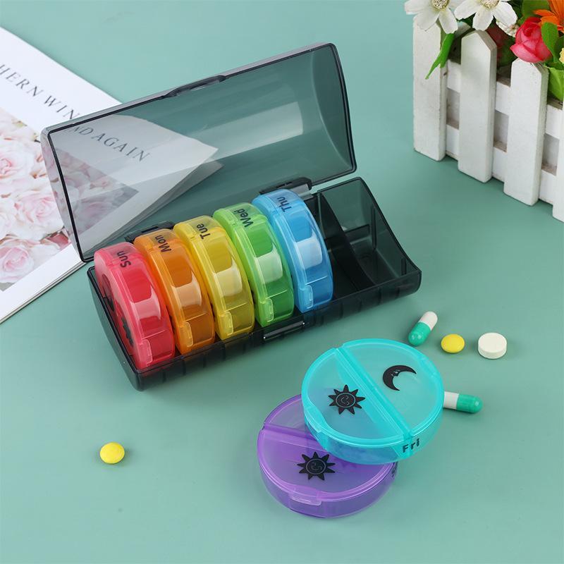 Weekly Pill Storage Box, 1 Count Large Capacity Portable Pill Organizer, Pill Storage Organizer for Home & Travel