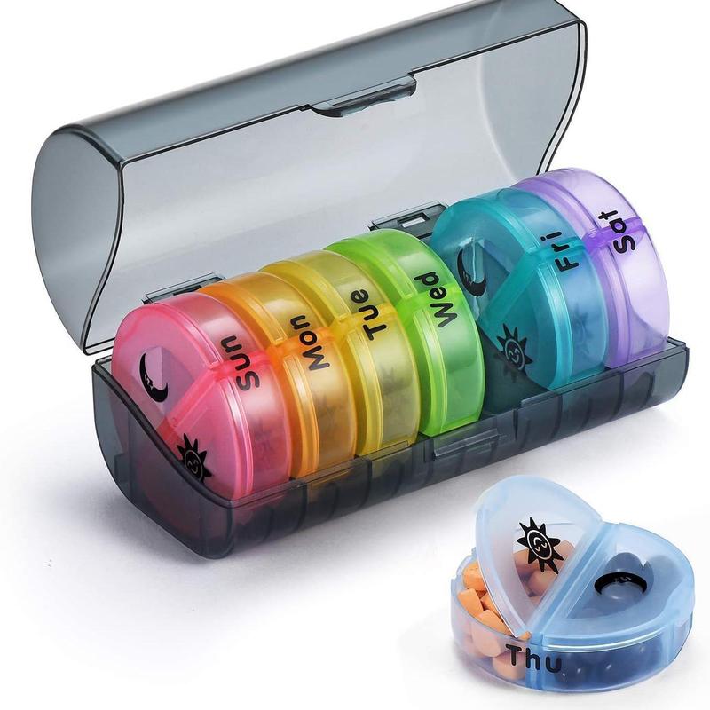 Weekly Pill Storage Box, 1 Count Large Capacity Portable Pill Organizer, Pill Storage Organizer for Home & Travel