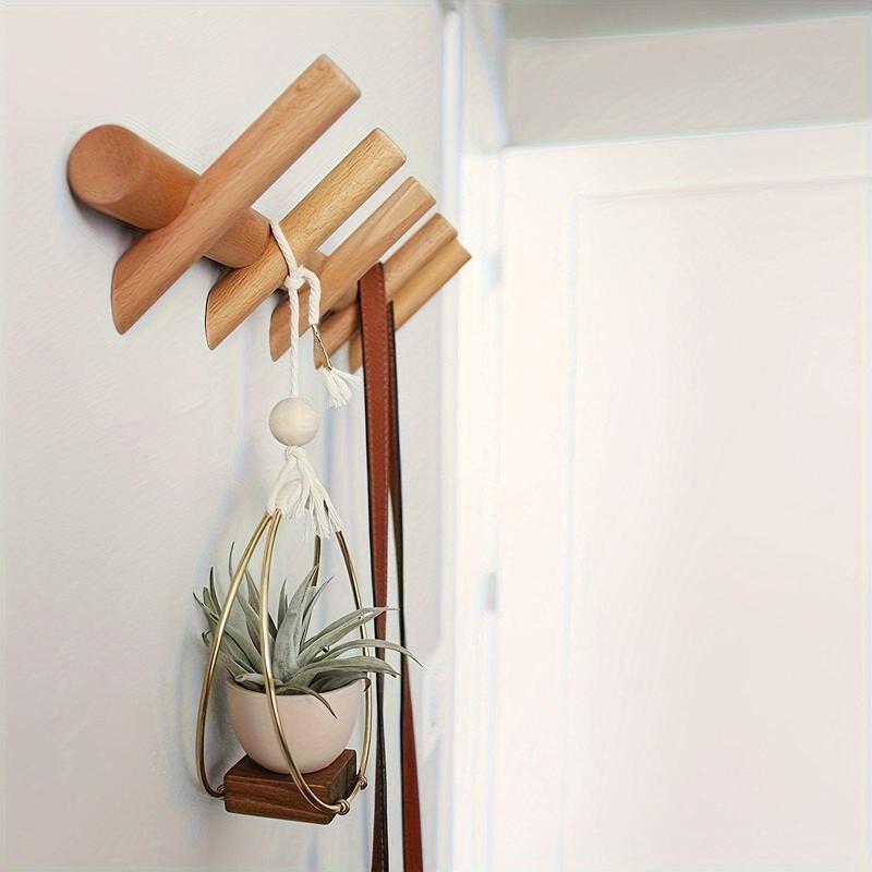 Wooden Wall Mounted Hook, Creative Porch Wall Hanging Hook, Durable Rack for Clothes Bags Coat, Home Supplies