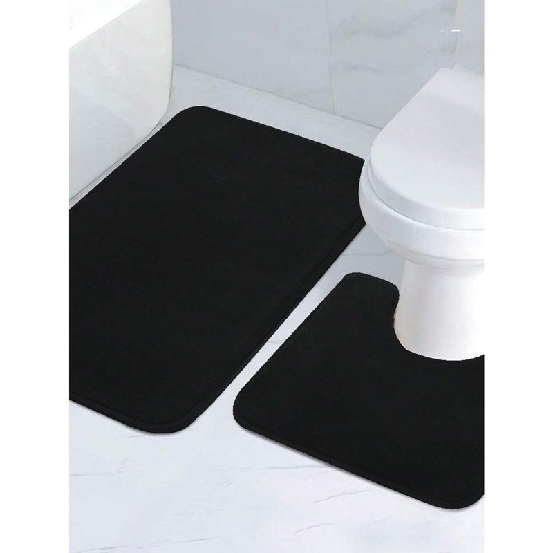 3Pcs Set Memory Foam Bath Mat, Plain and Classic, Suitable for Bathroom, Toilet, and Home Decor SHEIN