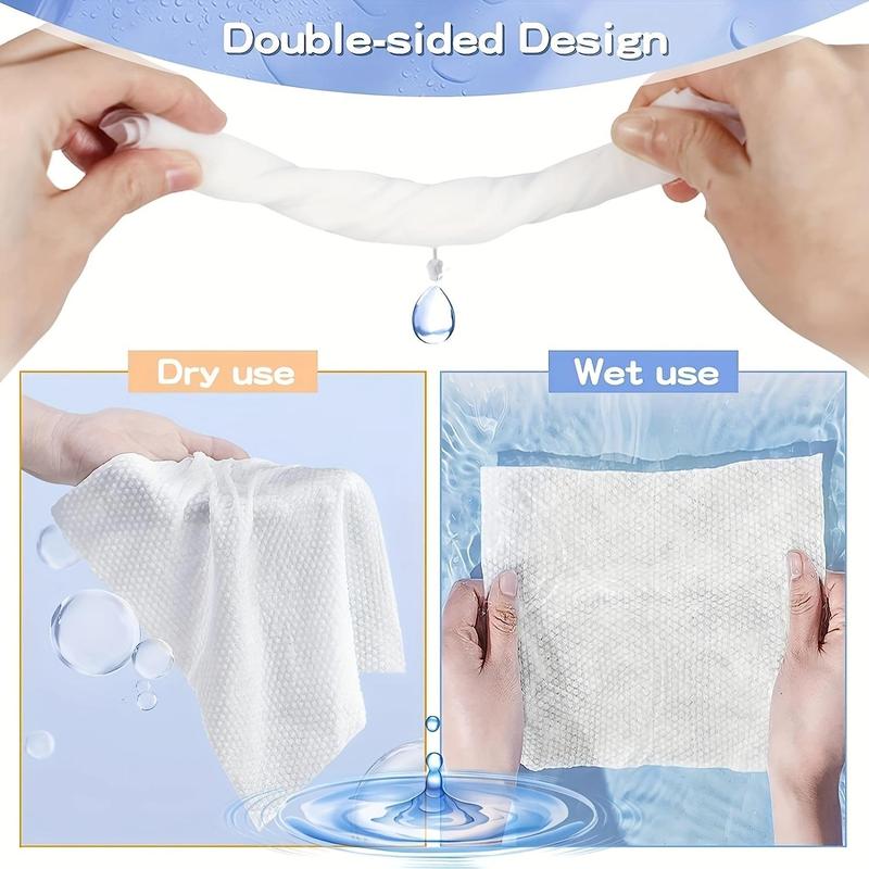 Disposable Face Towel, Travel Facial Cleansing Wet and Dry Makeup Remover, Soft Makeup Towel for Home Outdoor Travel Use, Back to School Cleaning Supplies, Halloween Gifts