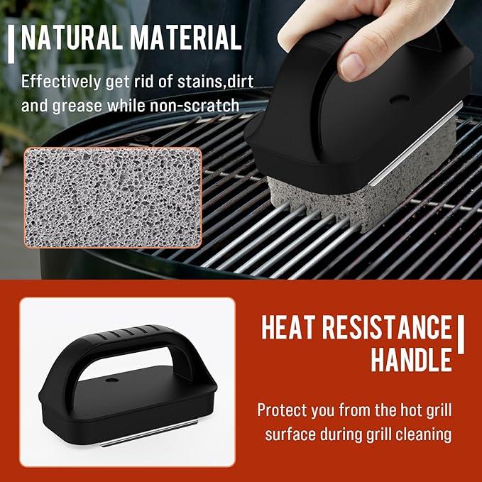 MEKER Blackstone Griddle Cleaning Kit - Flat Top Grill Cleaner with Grill Stone, Scraper, and Brush for Easy Stain Removal, Christmas 2024, Perfect Gift  Kitchen Cleaning Sponge