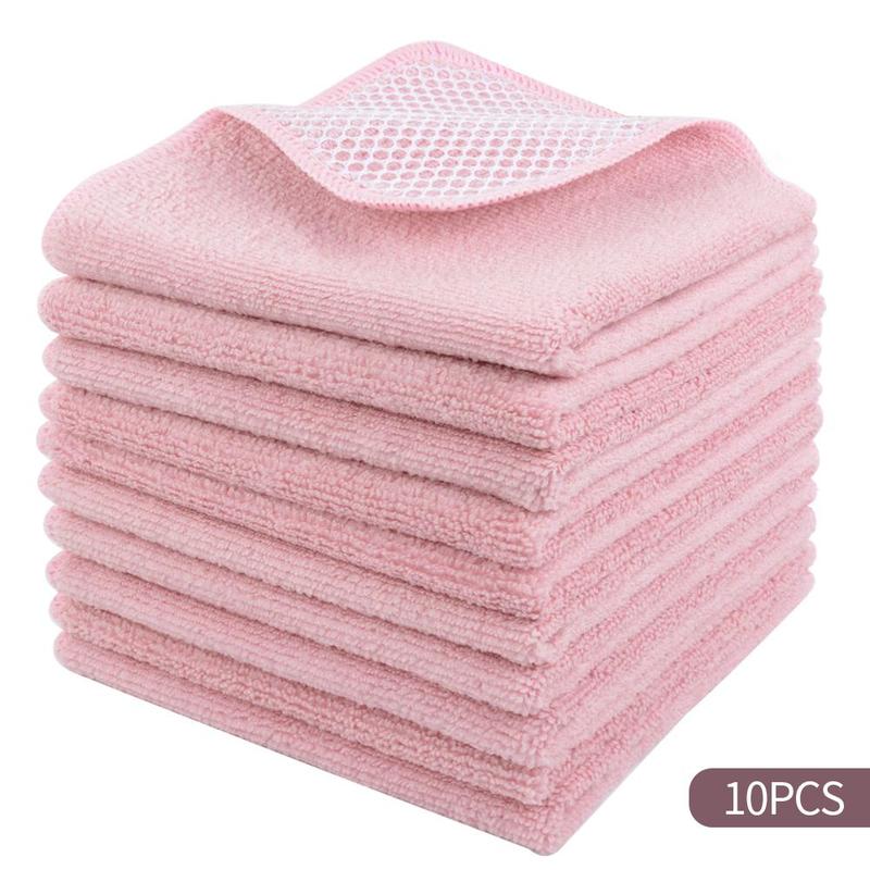 Microfiber Dishcloth (10pcs), Durable & Easy Cleaning Dish Towel, Kitchen Cleaning Cloth for Kitchen Cleaning, Home Cleaning