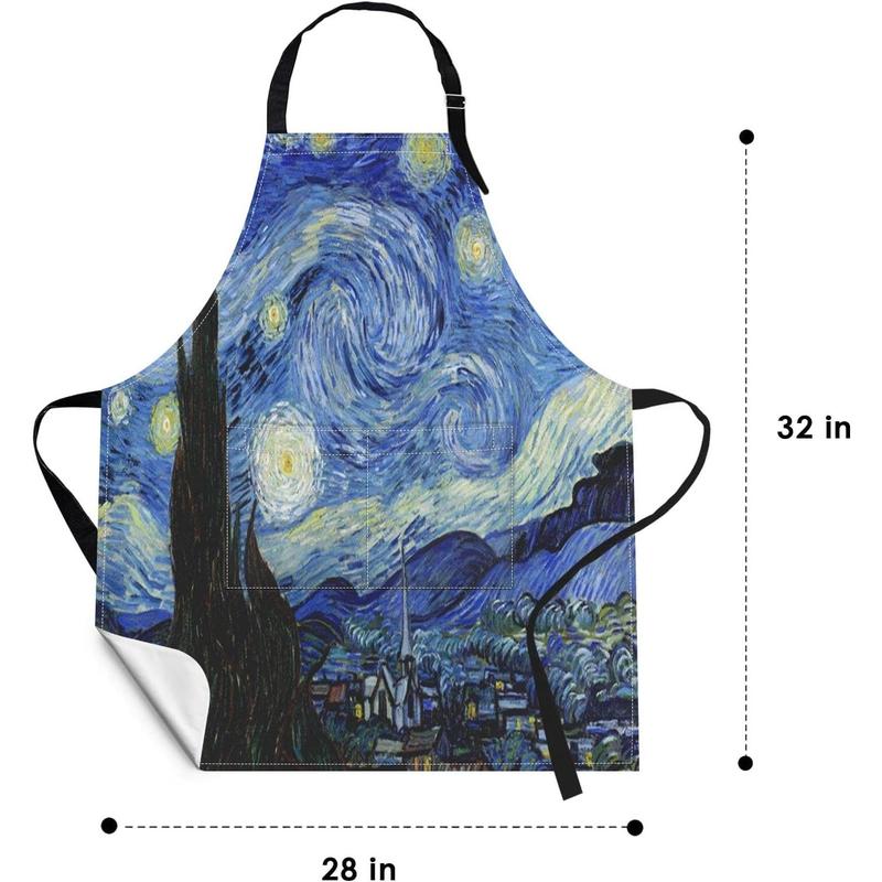 Apron Home Kitchen Cooking Baking Gardening for Women Men With Pockets Floral Colorful Butterflies Flowers Romantic 32x28 inch