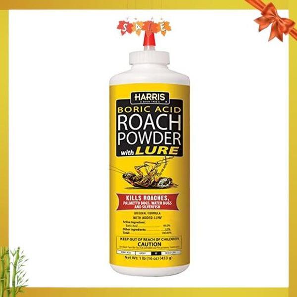 HARRIS Boric Acid Roach and Silverfish Killer Powder w Lure for Insects (16oz)