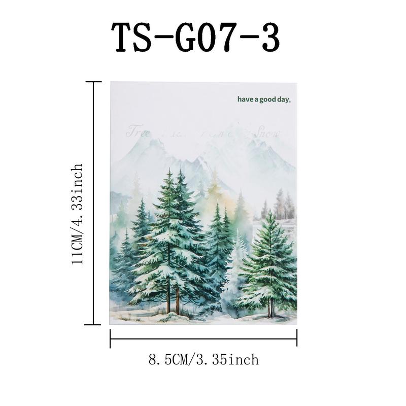 Winter Forest Tree Pattern Sticker, 20pcs pack Scrapbooking & Stamping Sticker, DIY Decorative Sticker for Stationery Computer Water Bottle, Christmas Gift