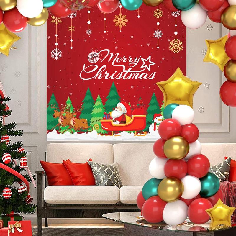 Christmas Balloon Arch Kit, 1 Set Merry Christmas Balloon Garland Arch Background Kit, Festive & Party Supplies for Home Party Decoration