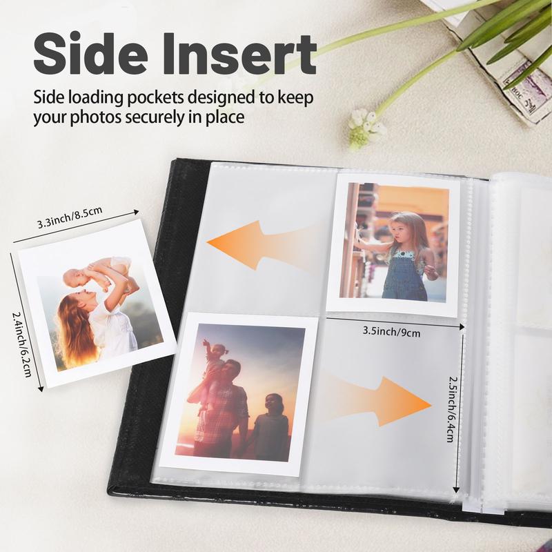 RECUTMS Polaroid Photo Album 208 Photos for Fujifilm Instax Mini Camera, 2x3 Inch Photo Album, Leather Cover with Window, for Instax Mini 12 11 9 40 90 8 7 Evo LiPlay Instant Camera Decor Transparent