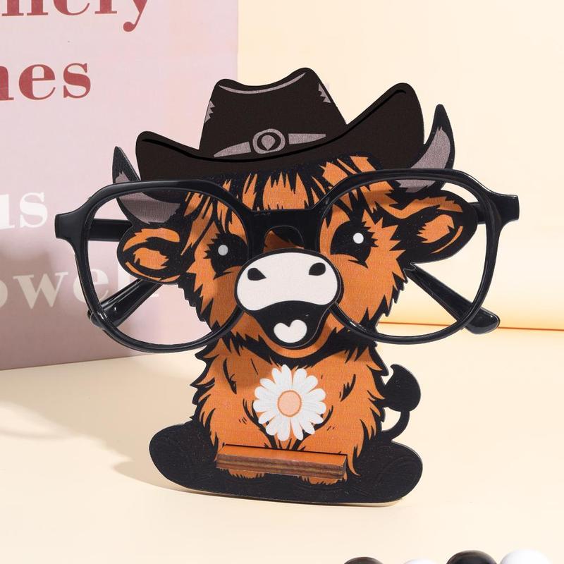 Wooden Cowboy Hat Design Glasses Holder, 1 Count Cute Animal Design Glasses Storage Rack, Home Organizer for Living Room Bedroom Office