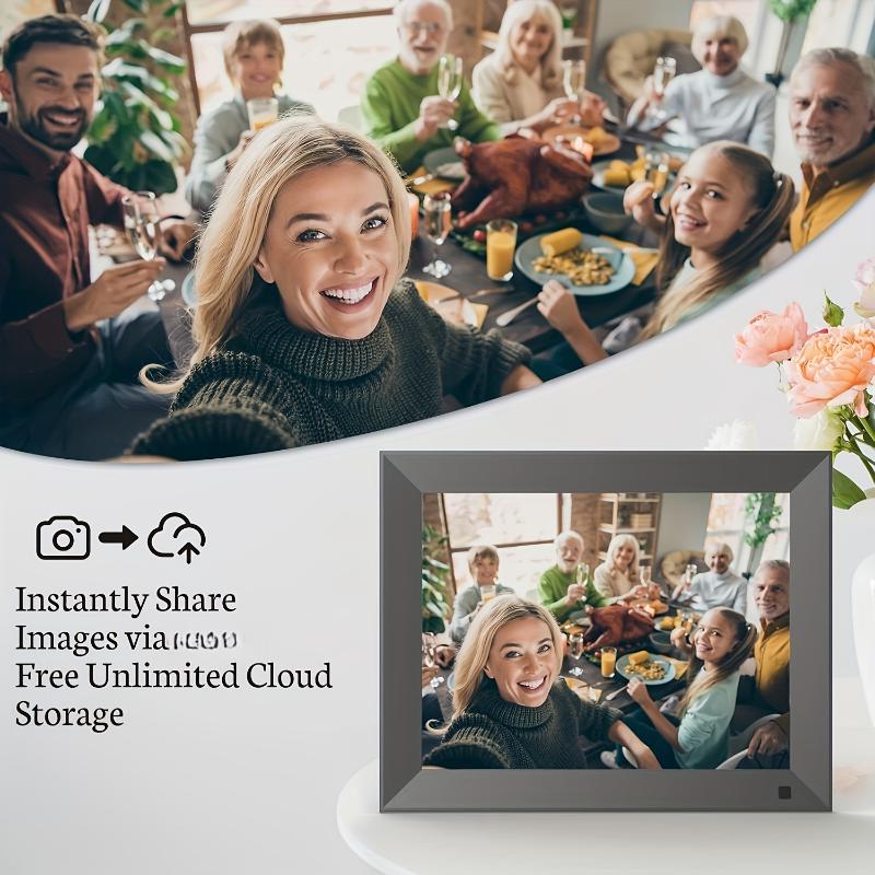 15-Inch HD Digital Photo Frame with Touch Screen, Auto Rotation, Wall Mount Option - Instant Cloud Sharing for Photos & Videos, Perfect Gift for Family & Friends, Ideal for Home Decor