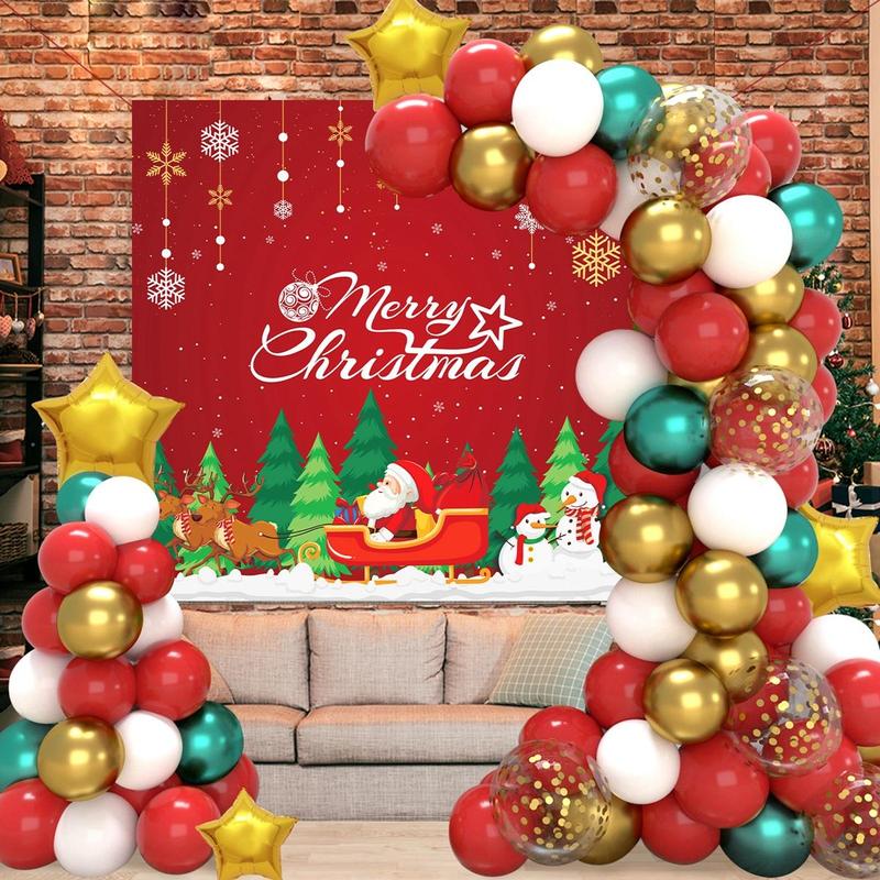 Christmas Balloon Arch Kit, 1 Set Merry Christmas Balloon Garland Arch Background Kit, Festive & Party Supplies for Home Party Decoration