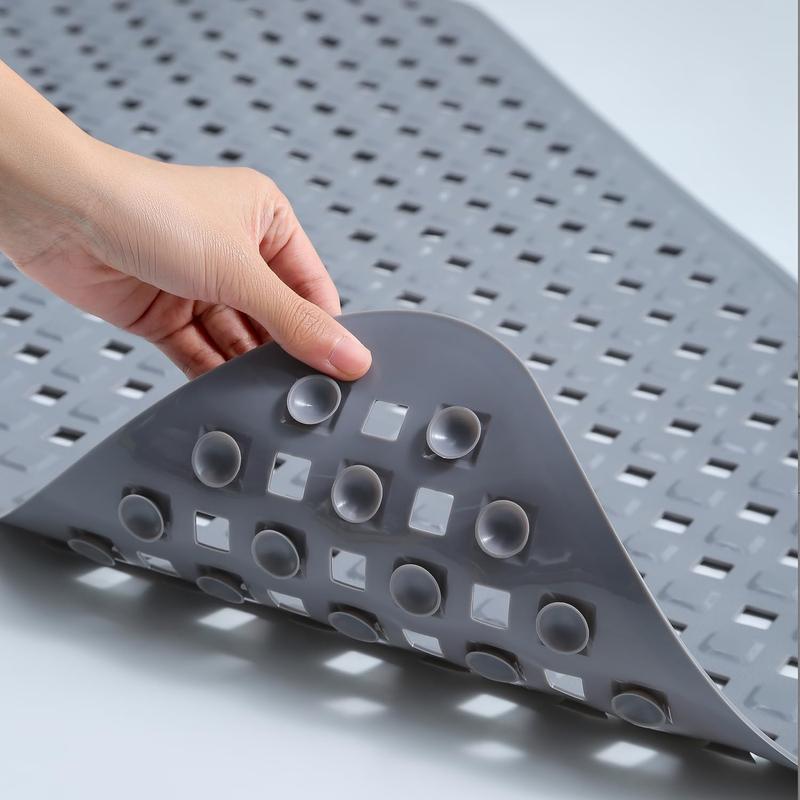 [Tiktok Made me Buy It] Durable PVC Non-Slip Bathtub Mat with Drain Holes & Suction Cups, for Bathroom and Shower -Traditional-Rubber