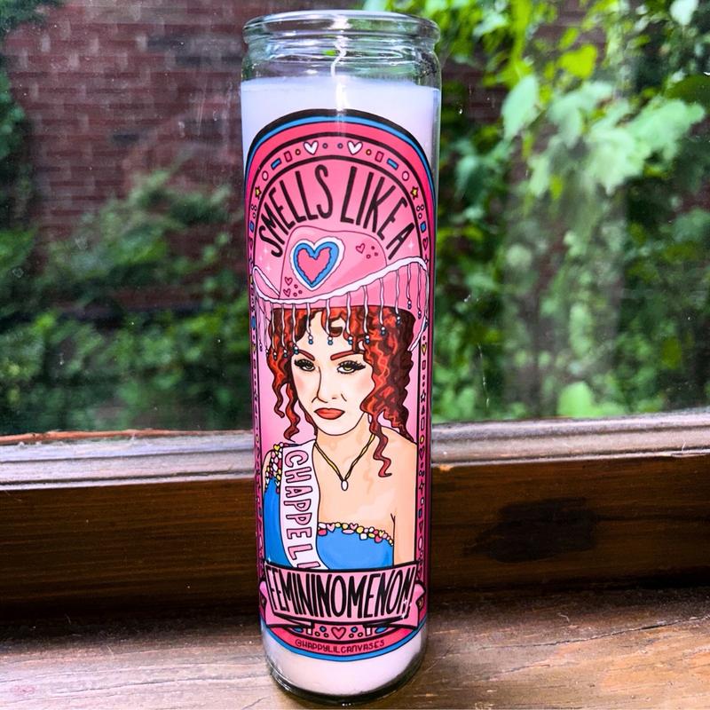 chappell roan prayer candle - femininomenon art  pink pony club gift - home decor