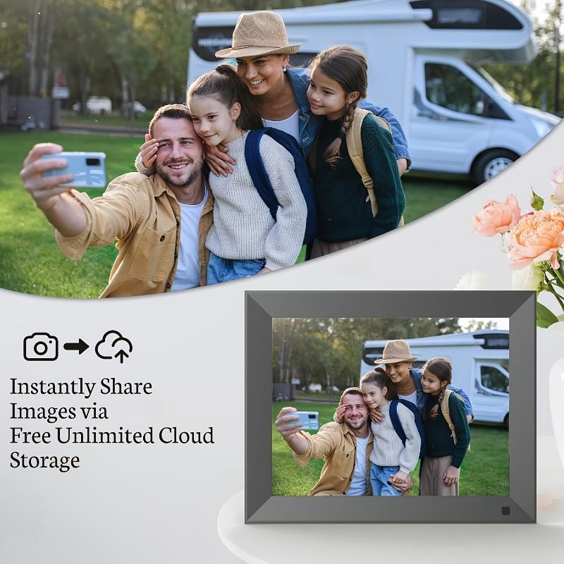 15-Inch HD Digital Photo Frame with Touch Screen, Auto Rotation, Wall Mount Option - Instant Cloud Sharing for Photos & Videos, Perfect Gift for Family & Friends, Ideal for Home Decor