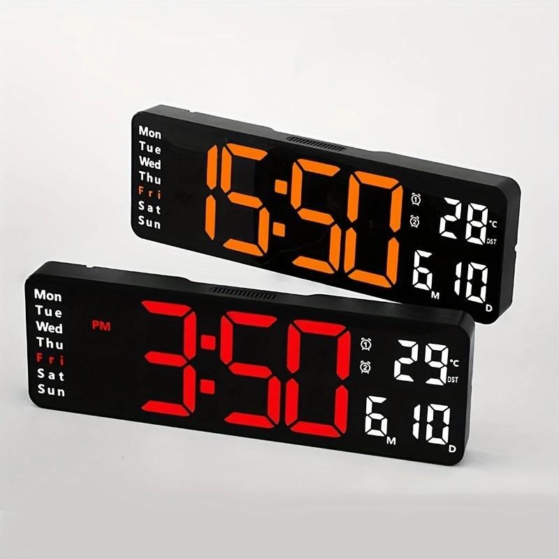 Digital Clock, Battery Powered Electronic Clock with Temperature Display, Home Decor for Living Room Bedroom Office