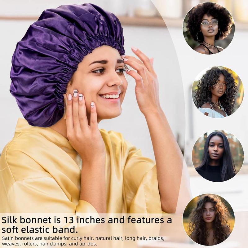 West Kiss Silky Satin Bonnet for Sleeping, Shower Hair Bonnet for Women, Bonnet for Curly Hair