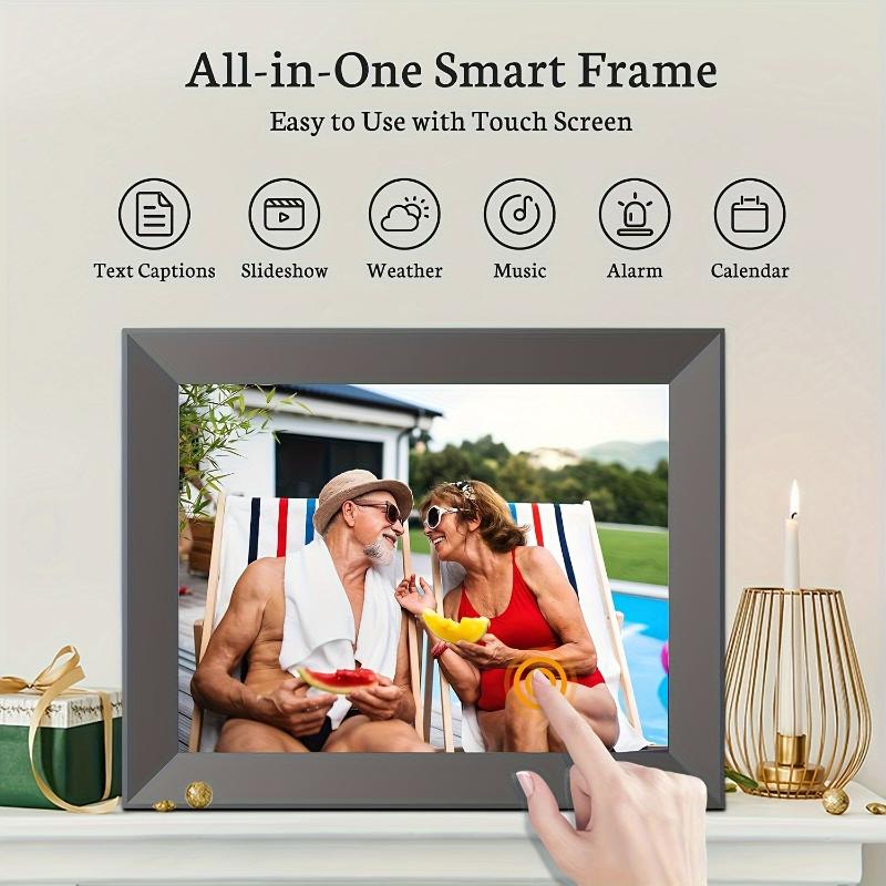 15-Inch HD Digital Photo Frame with Touch Screen, Auto Rotation, Wall Mount Option - Instant Cloud Sharing for Photos & Videos, Perfect Gift for Family & Friends, Ideal for Home Decor