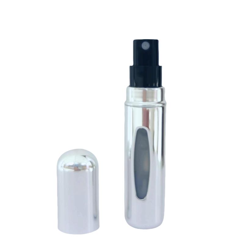 4 Packs 5ml Refillable Perfume Bottle, Travel Mini Size Decanter Body Mist Spray Bottles,    Perfume Atomize Canister Organiser Tin makeup  brush