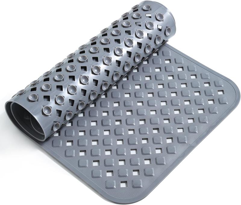 [Tiktok Made me Buy It] Durable PVC Non-Slip Bathtub Mat with Drain Holes & Suction Cups, for Bathroom and Shower -Traditional-Rubber