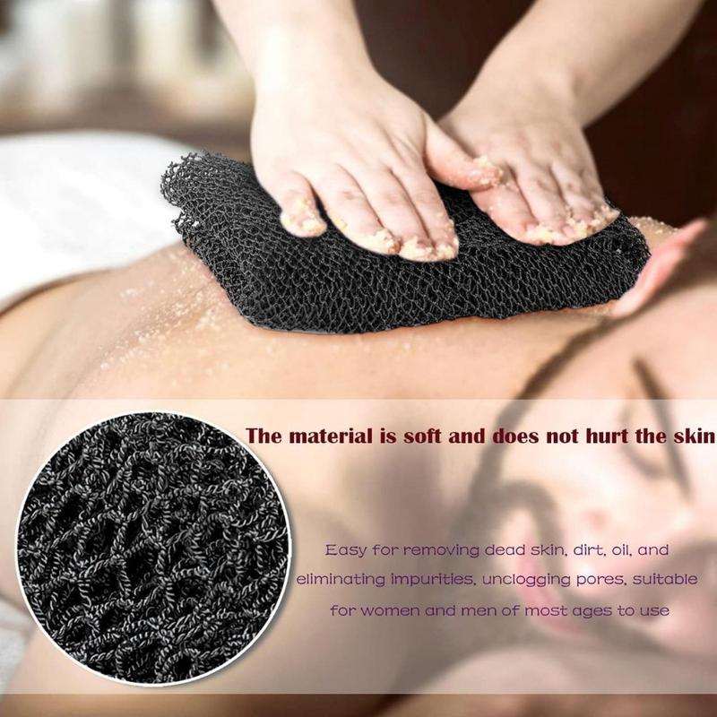 African Net Long Bath Net Sponge,Bathing Body Exfoliating Shower Body Back Scrubber Skin Smoother,Stretch Length to 66 INCH -Black(Creative Home) Accessories