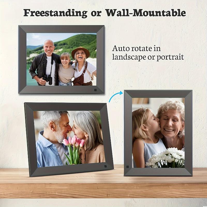 15-Inch HD Digital Photo Frame with Touch Screen, Auto Rotation, Wall Mount Option - Instant Cloud Sharing for Photos & Videos, Perfect Gift for Family & Friends, Ideal for Home Decor