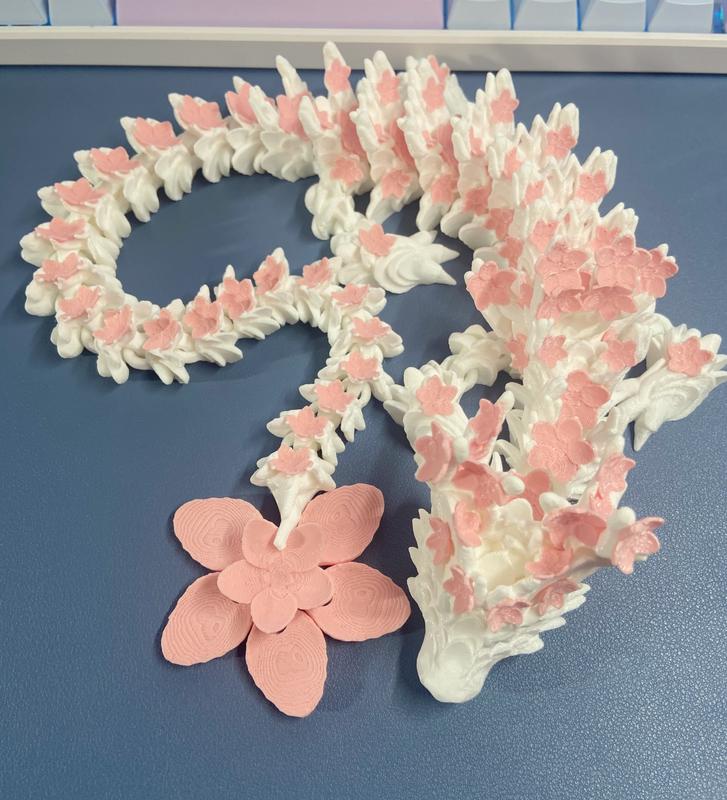 Cherry Blossom Dragon 3D Printed Decor Figurine