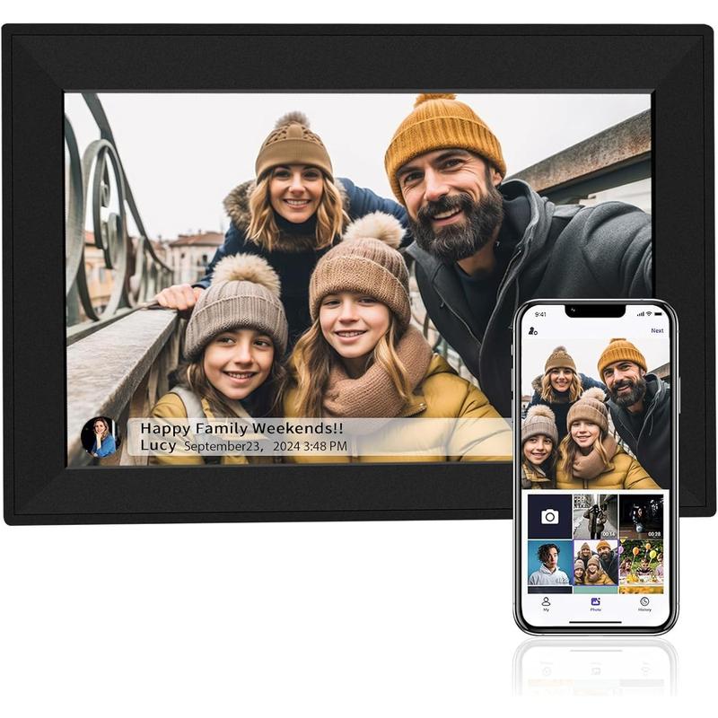 10.1 Inch WiFi Digital Picture Frame, Electronic Digital Photo Frame with Free and 1280 * 800 Touch Screen, Instantly Share Photos and Video