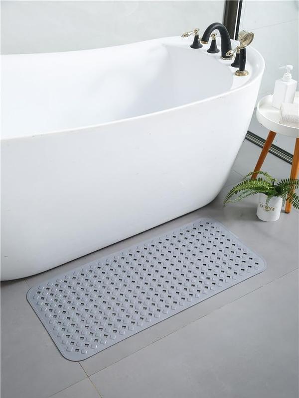 [Tiktok Made me Buy It] Durable PVC Non-Slip Bathtub Mat with Drain Holes & Suction Cups, for Bathroom and Shower -Traditional-Rubber