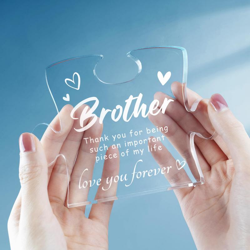 Gifts for Brother, Birthday Gifts for Brother from Sister Brother - 4.9 x 3.7 inch Acrylic Block, Graduation Wedding Christmas Gifts for Brothers, Best Brother Gifts Ideas