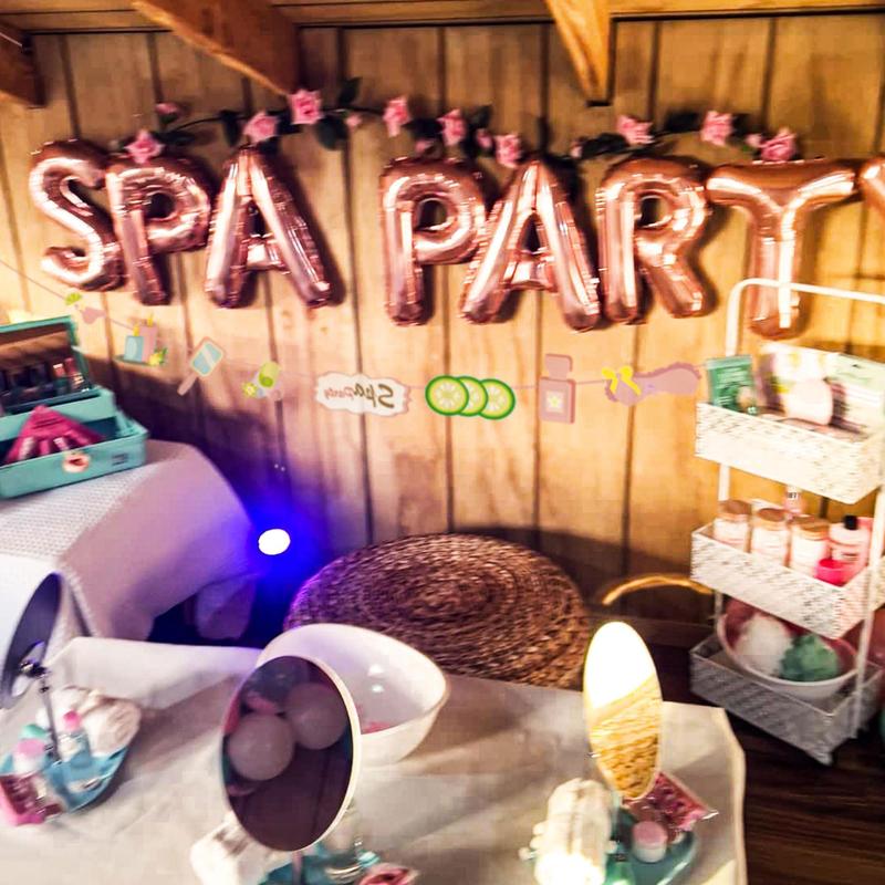 Spa Party Balloon Set, 13pcs set Pajama Party Balloon, Party Balloons, Party Decorations for Spa Party Makeup Party Salon Party