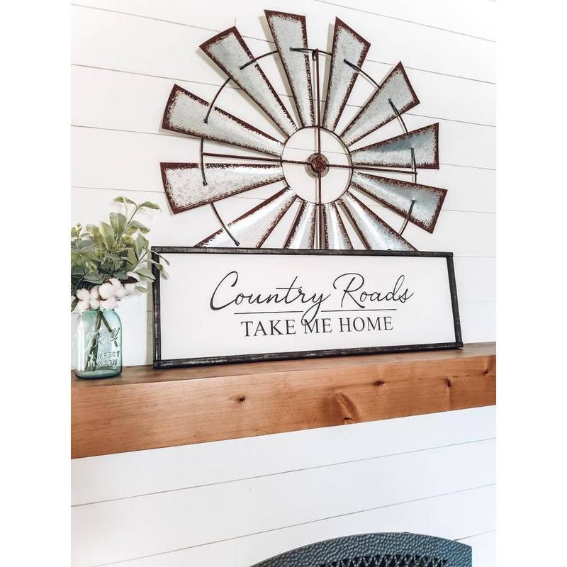 LTD Country Roads Take Me Home Sign, Family Room Wall Art, Housewarming Gift, Farmhouse Sign, Country Music Sign, Unframe