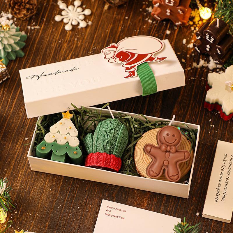 Christmas Candle Gift Box, 1 Set Creative Scented Candle Gift Box, Holiday Gift for Friends & Family, Home Decor Supplies