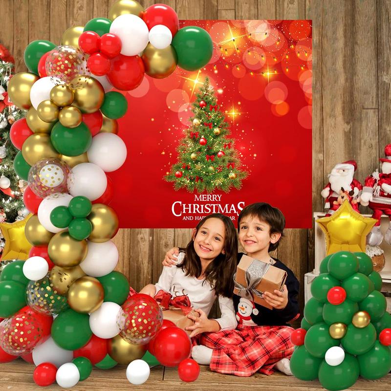 Christmas Balloon Arch Kit, 1 Set Merry Christmas Balloon Garland Arch Background Kit, Festive & Party Supplies for Home Party Decoration