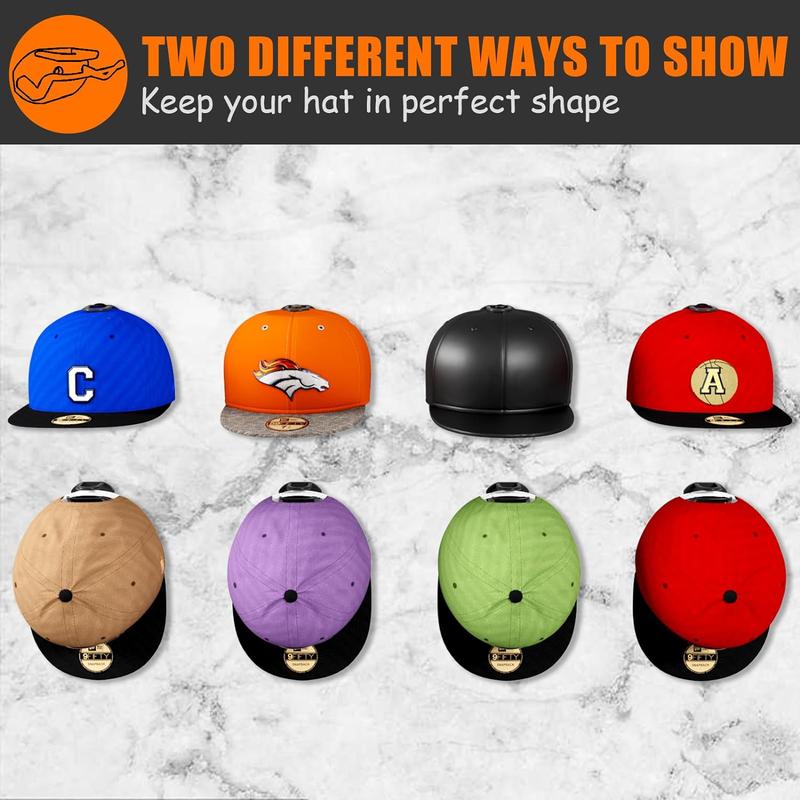 24 Pack Adhesive Hat Hooks for Wall, Strong Hat Rack for Baseball Caps Organiser Hangable Organiser Hangable Hangers